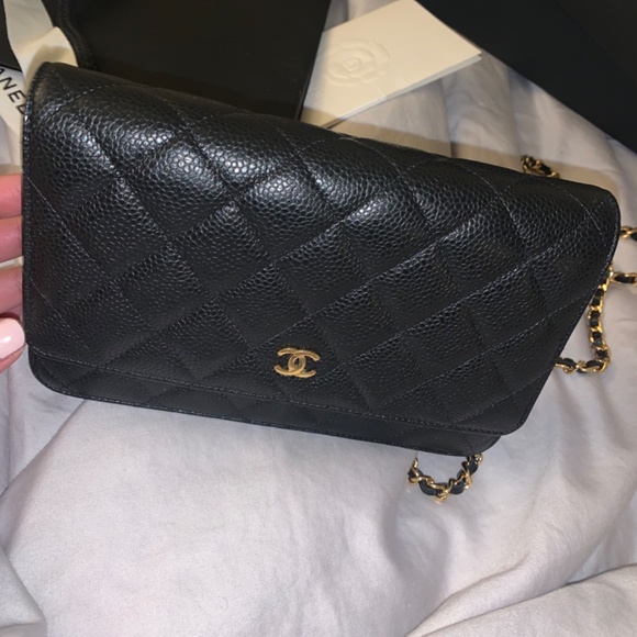 CHANEL Caviar Quilted Wallet On Chain WOC Black - Picture 6 of 13